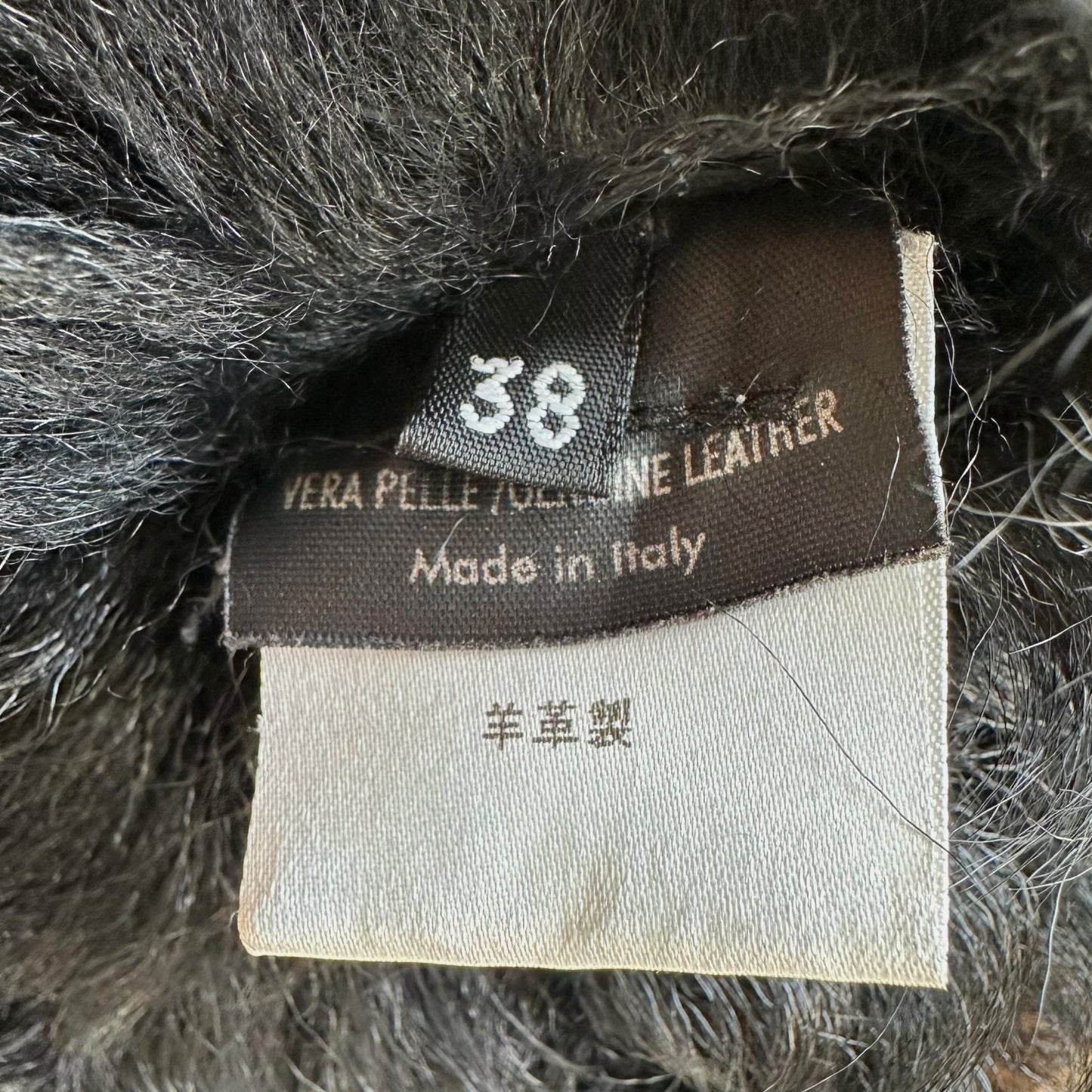 Gucci Black Shearling Coat Fitted Asymmetrical Closure