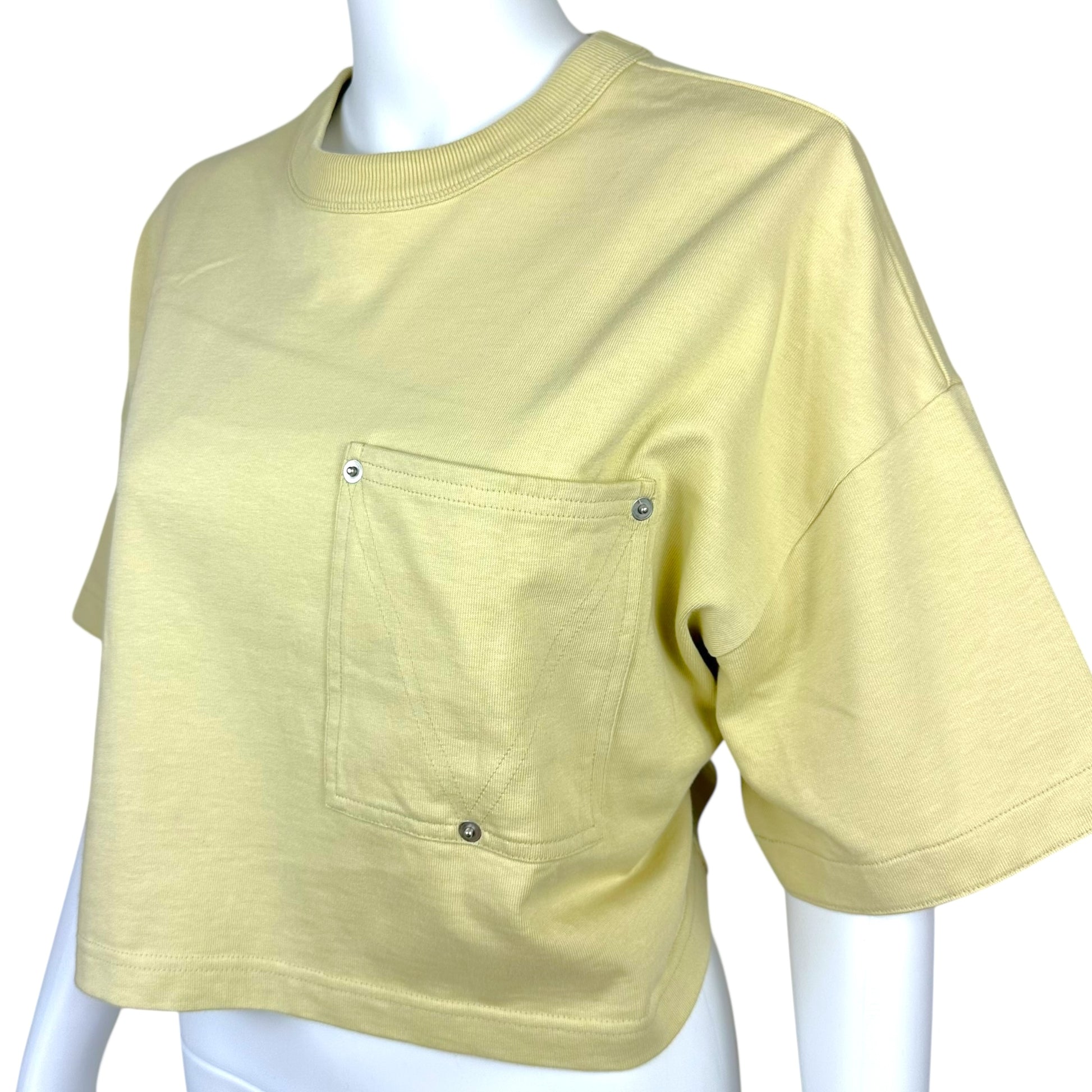 Bottega Veneta Butter Yellow / Tan Cropped T-Shirt - Outfit Repeater