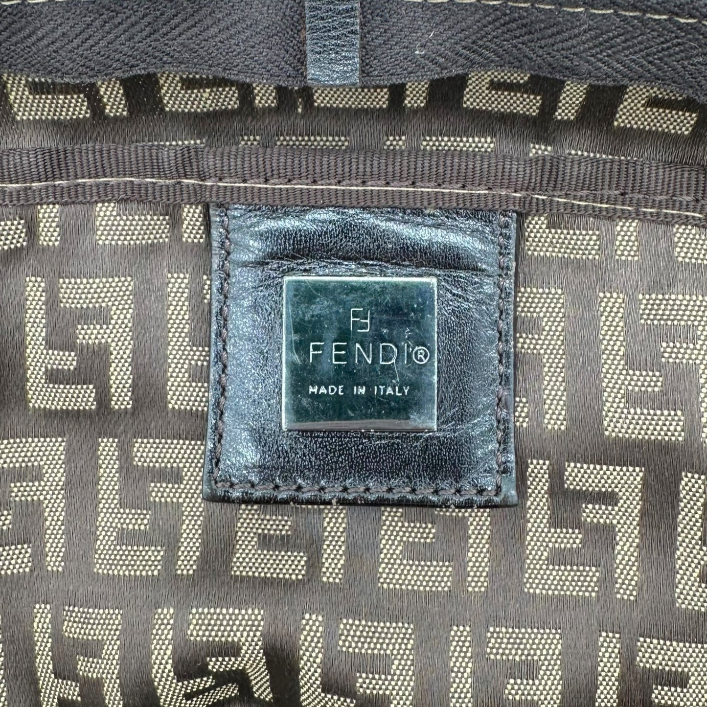 Fendi Tan Zucca Monogram Zippered Tote Bag - Outfit Repeater