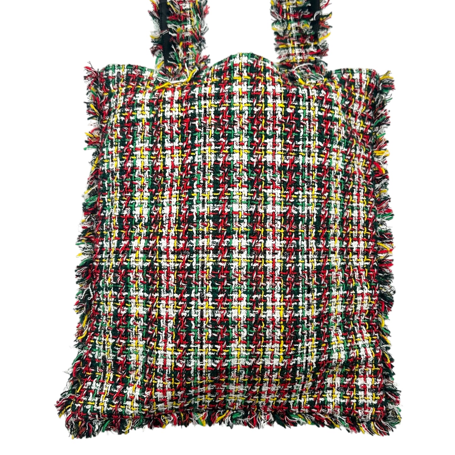 Chanel Tweed Tote Bag Red Yellow Green No.5 Logo