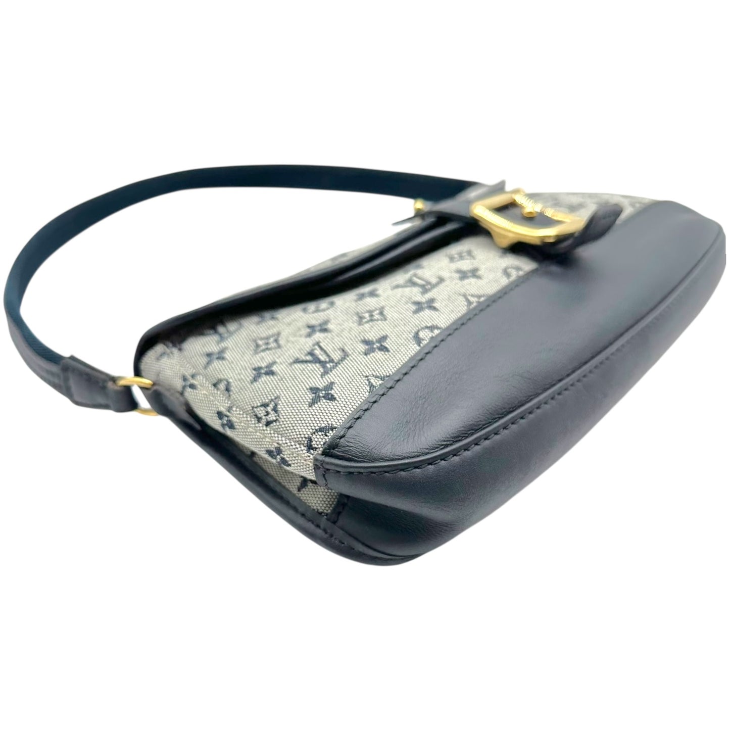 Louis Vuitton Mini Pochette Bag Navy Blue Monogram