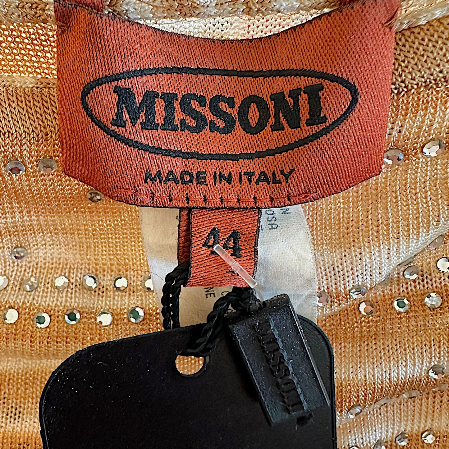 Missoni Brown & White Rhinestone Embellished Knit Tube Top NEW