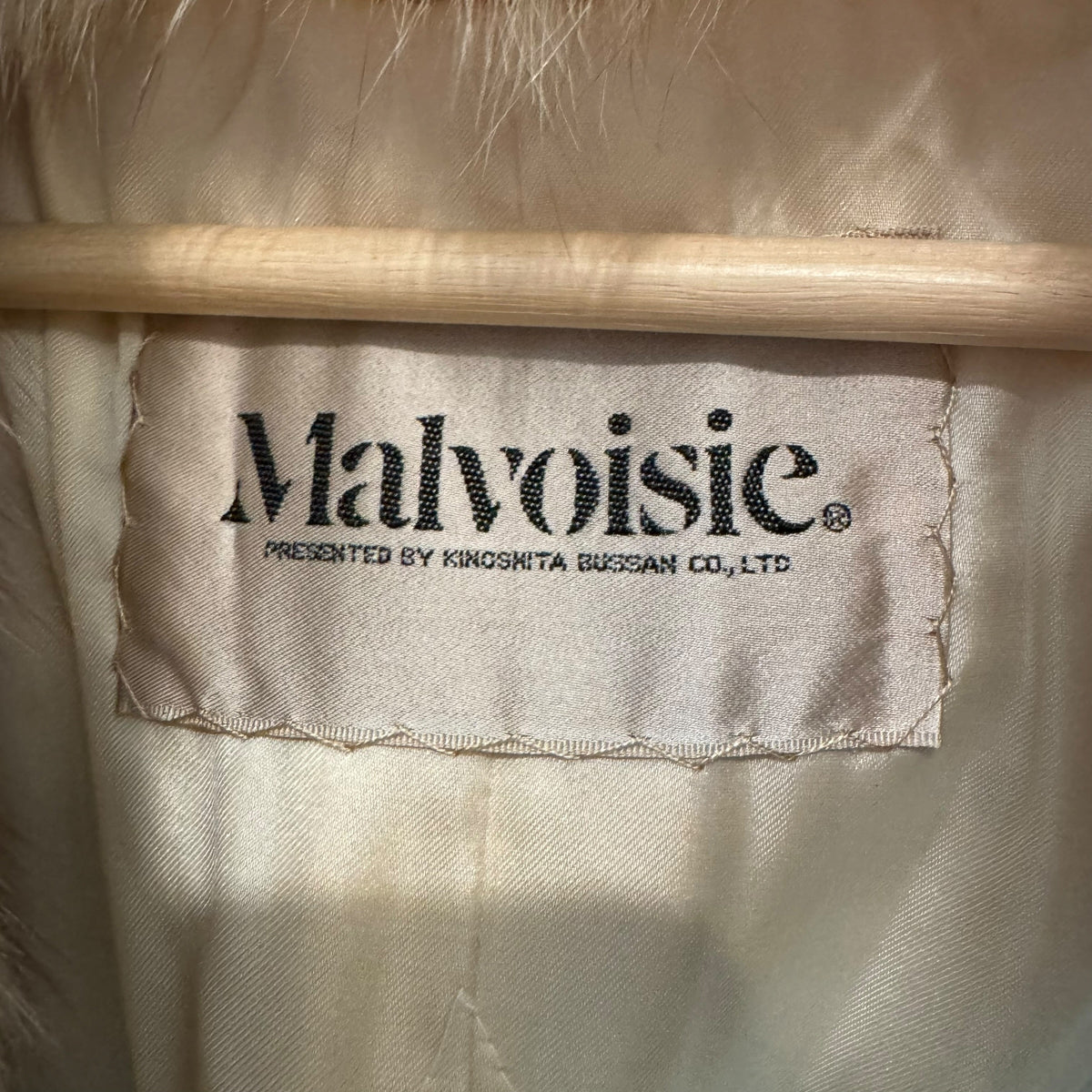 Malvoisic White Striped Fox Fur Coat 1990s Vintage
