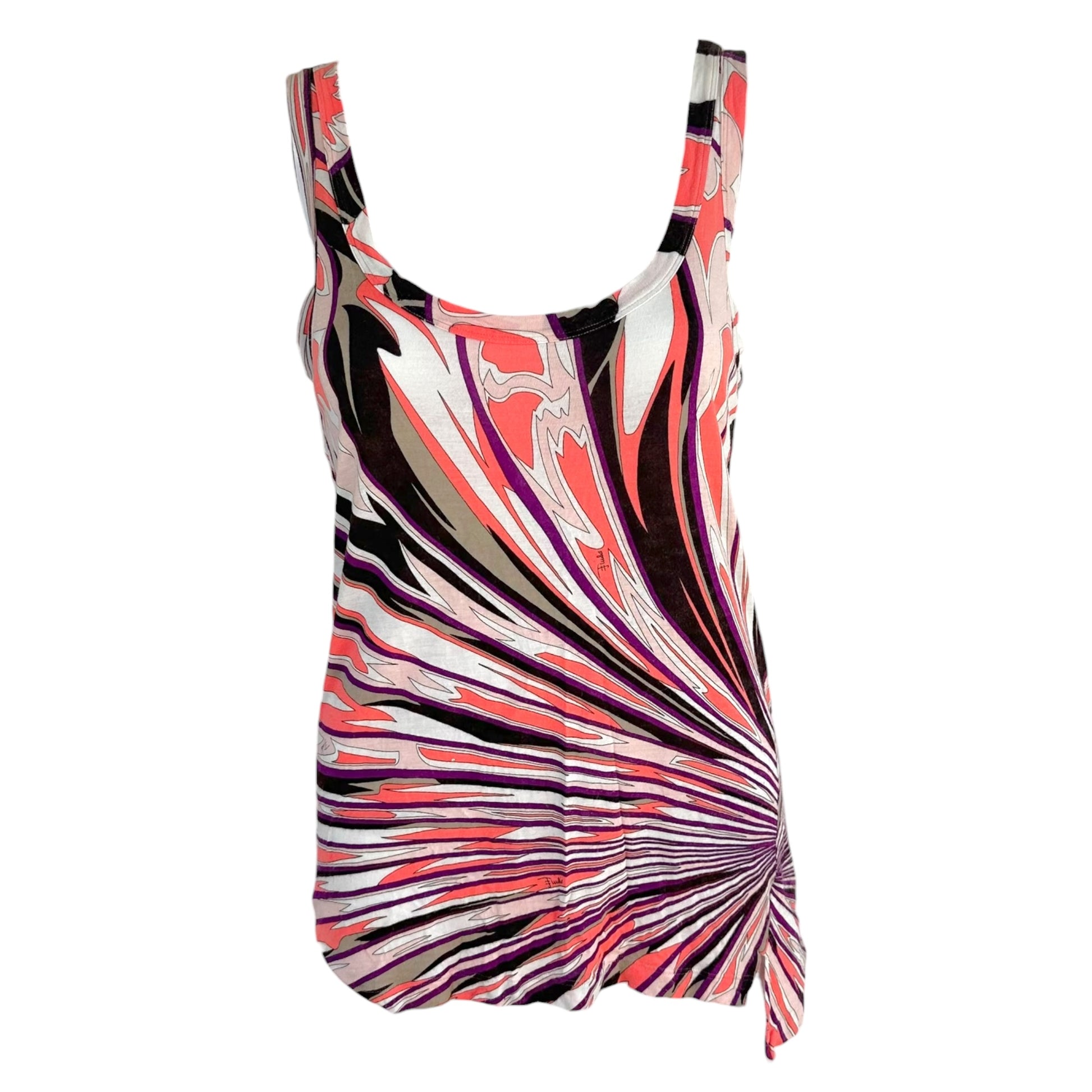 Emilio Pucci Coral Purple Printed Tank Top