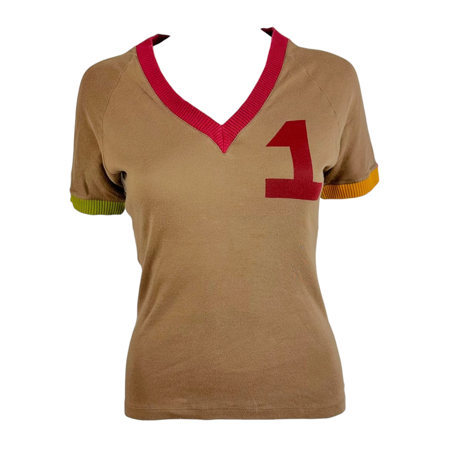 Christian Dior Brown Striped Sleeve T-Shirt