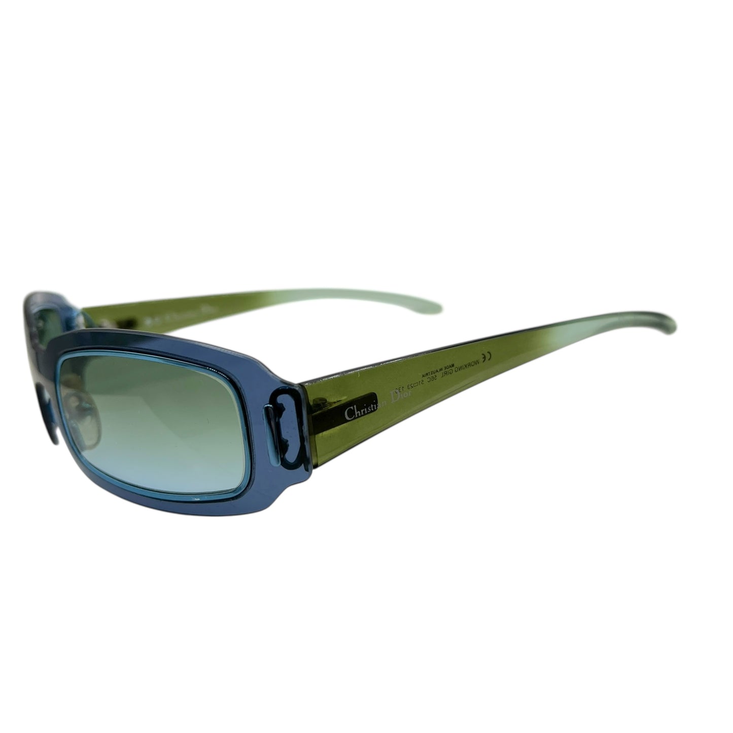 Christian Dior Working Girl Green & Blue Rectangle Sunglasses