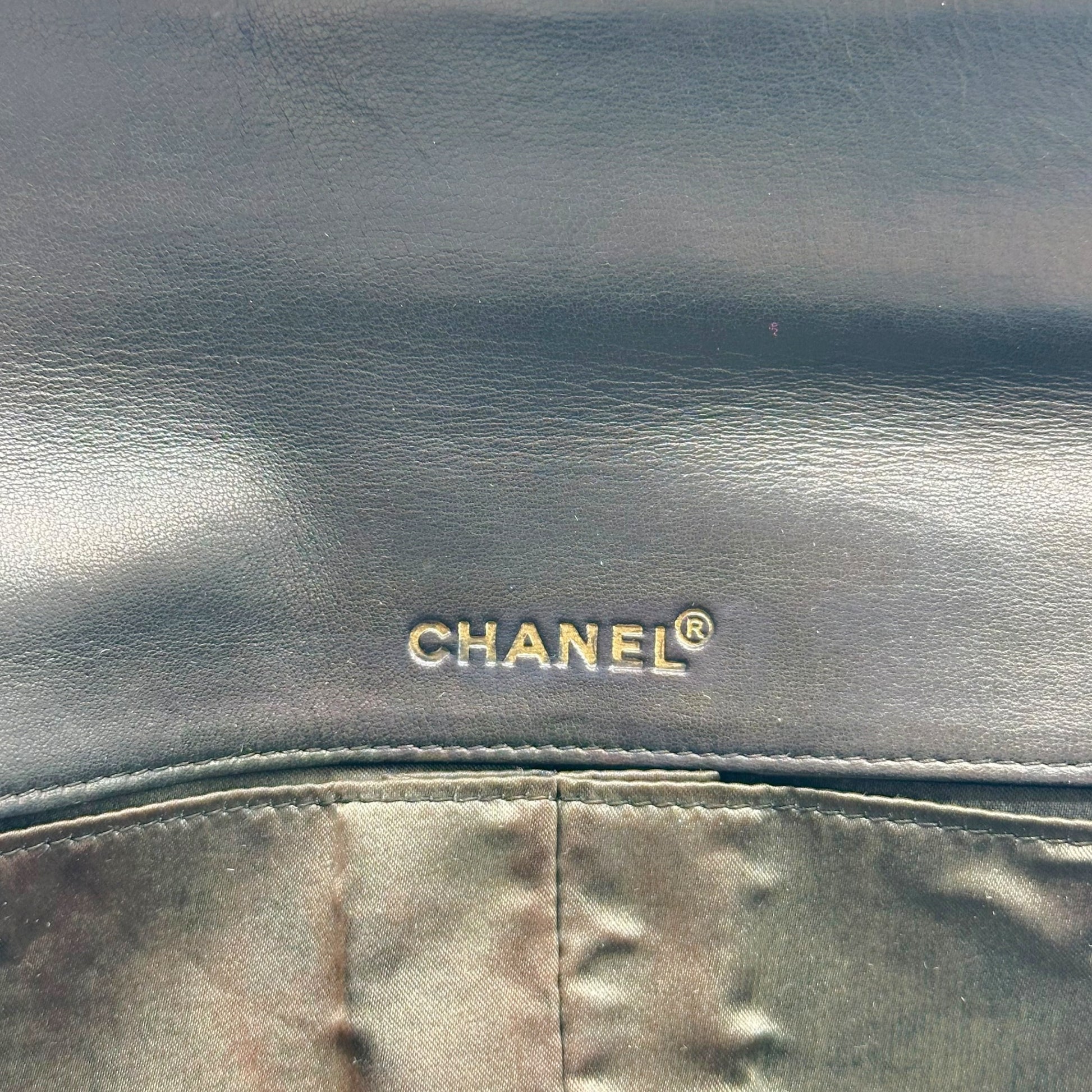 Chanel Black Patent Leather East West 2-Way Bag
