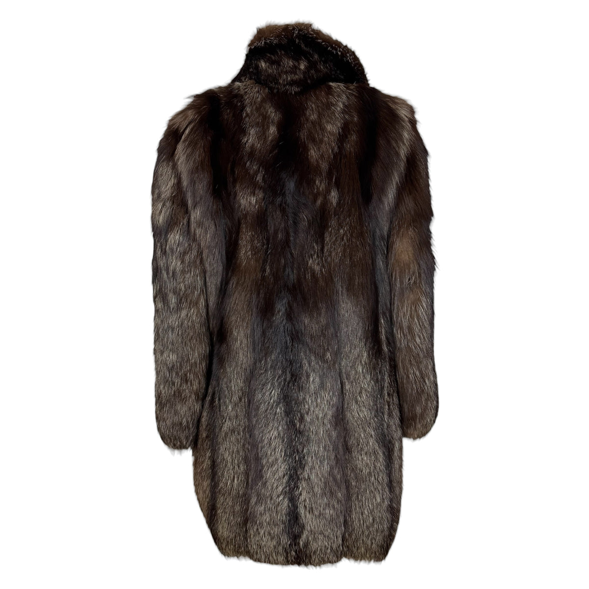 Saga Fox Mid-Length Coat Silver Brown Fox Fur