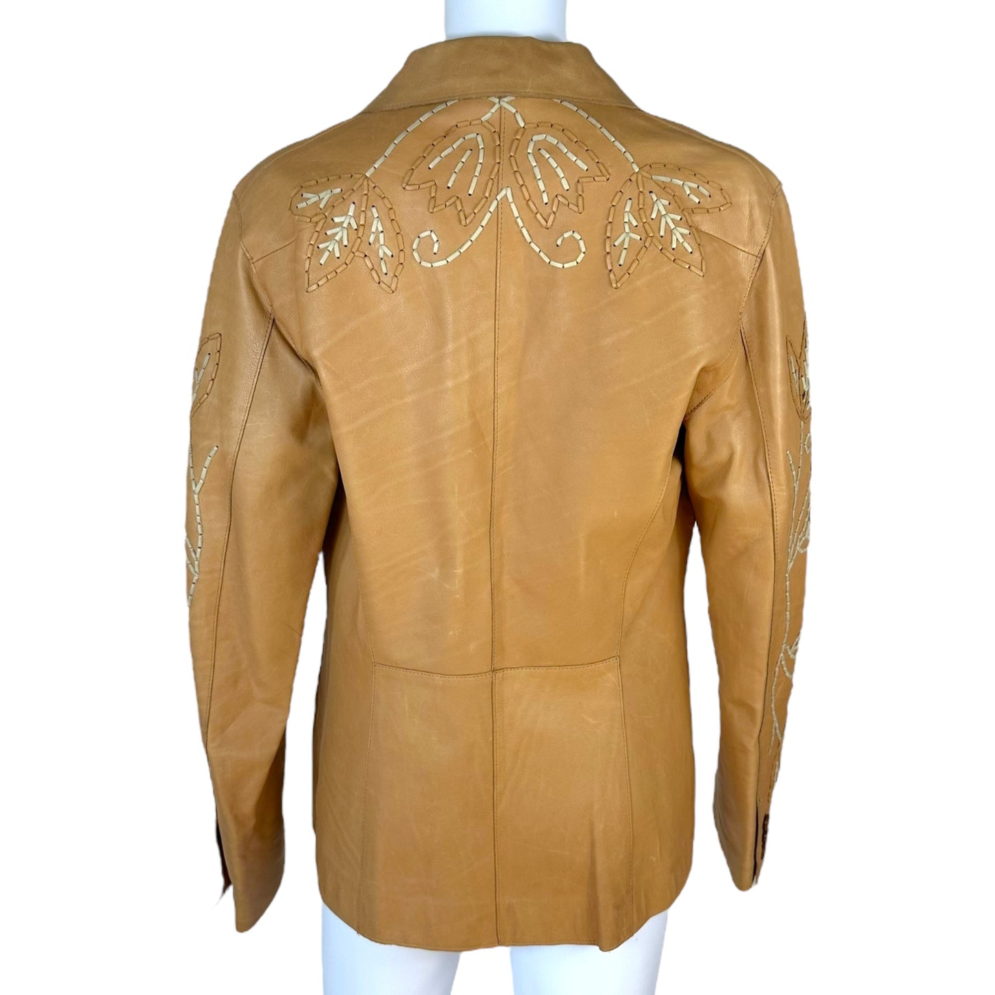 D&G Dolce & Gabbana 90's Whipsticth Leather Blazer Jacket