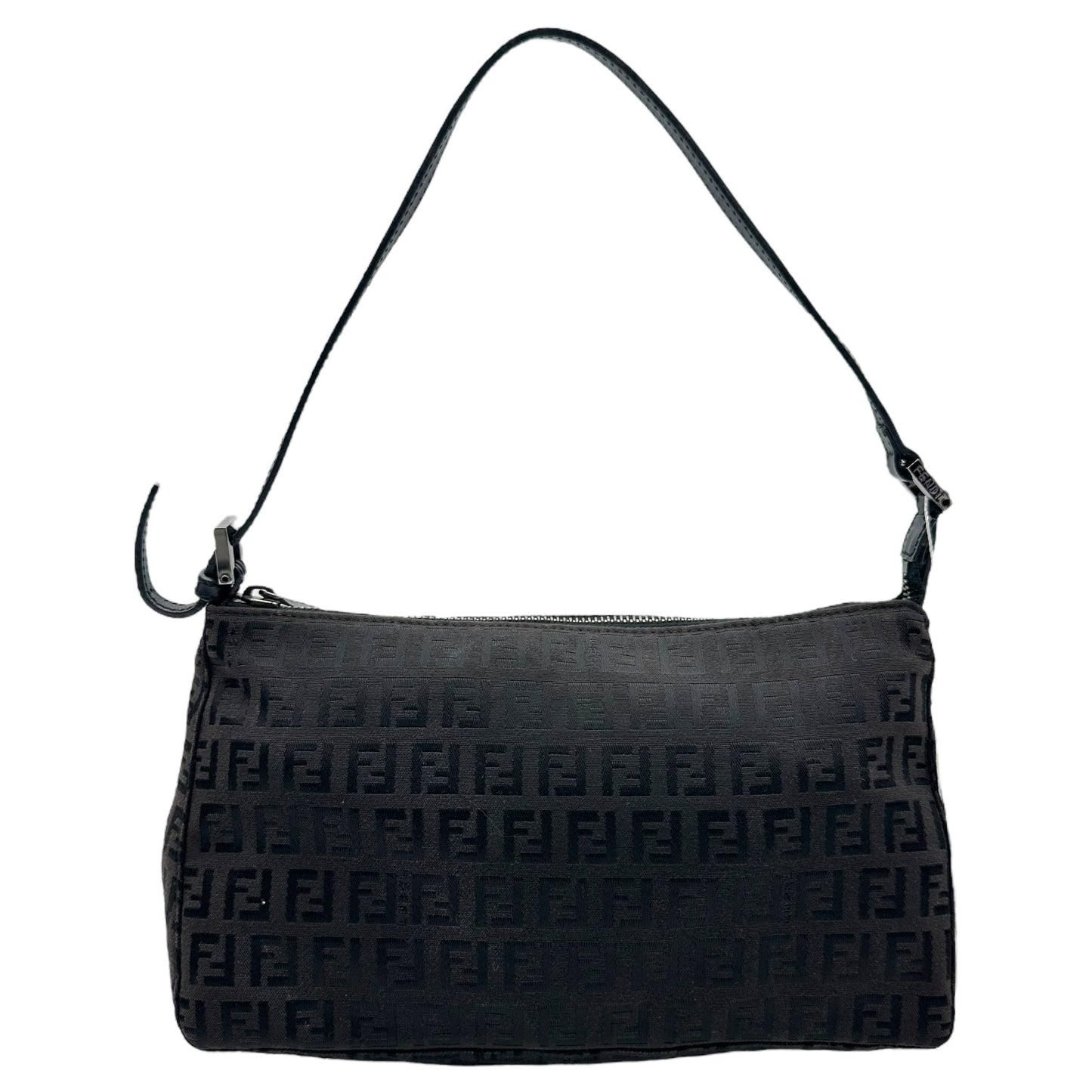 Fendi Black Zucchino Monogram Pochette Shoulder Bag - Outfit Repeater