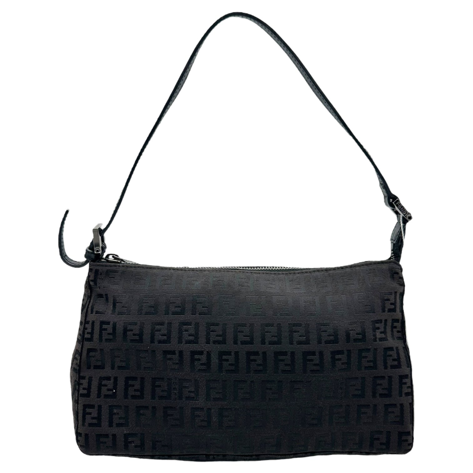 Fendi Black Zucchino Monogram Pochette Shoulder Bag - Outfit Repeater