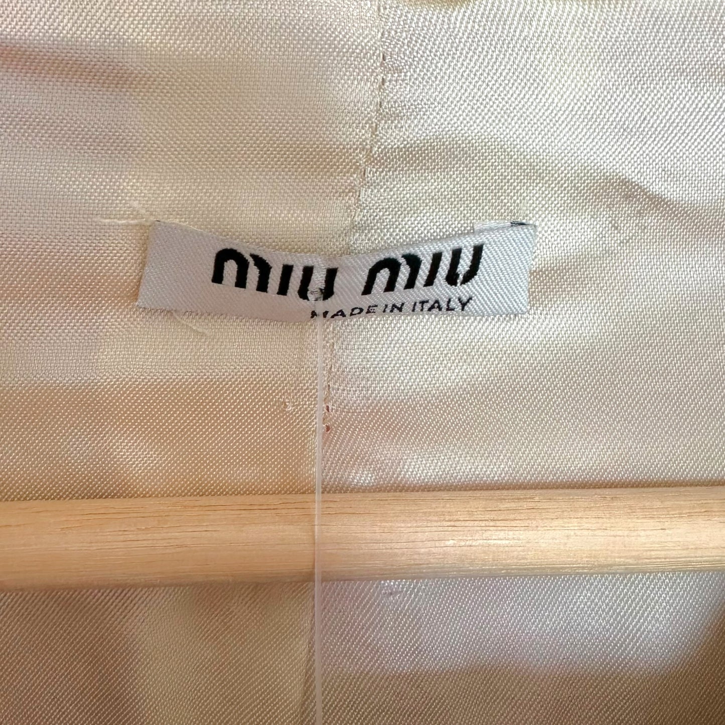Miu Miu Pink Yellow Plaid Tweed Coat with Studs
