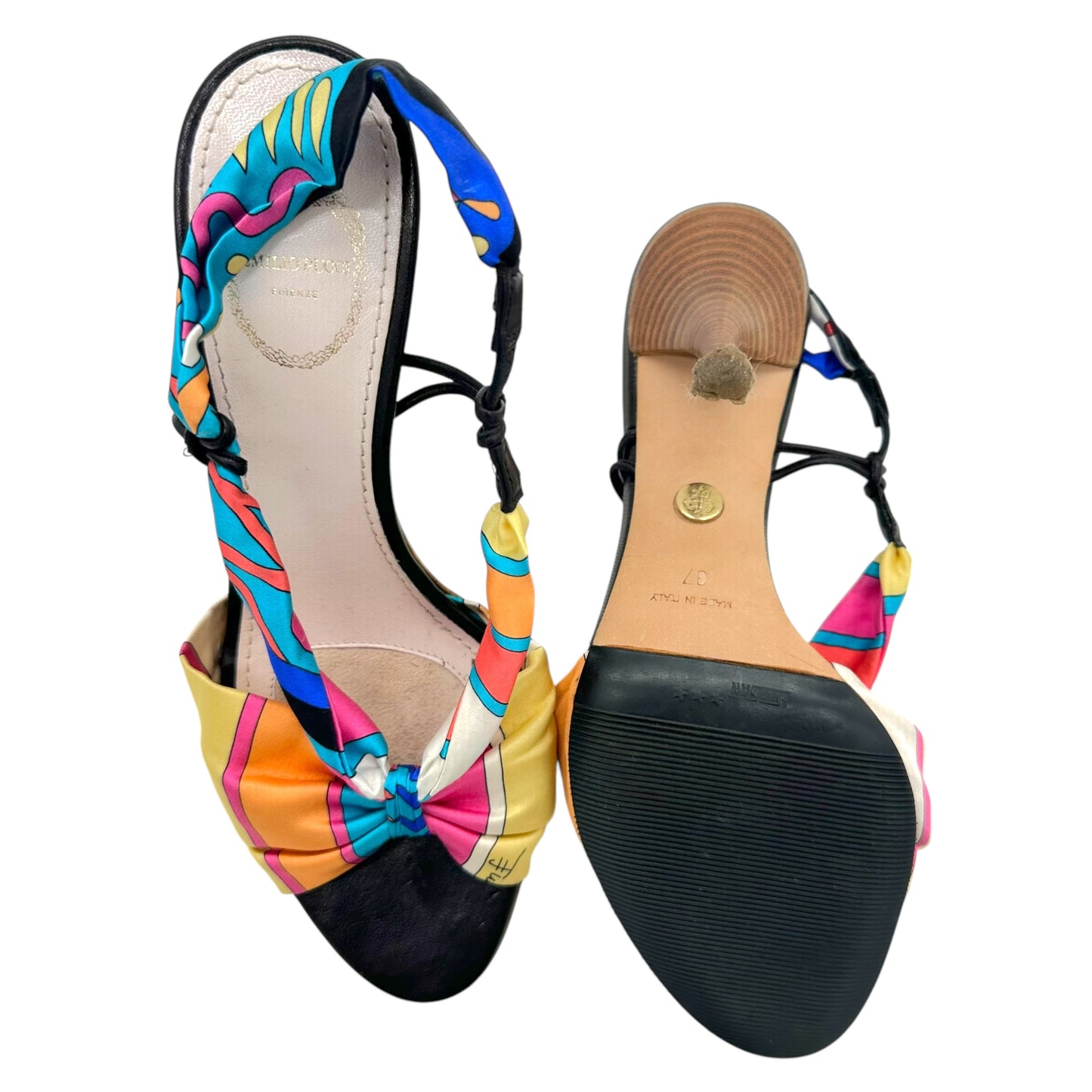Emilio Pucci Printed Silk Heels