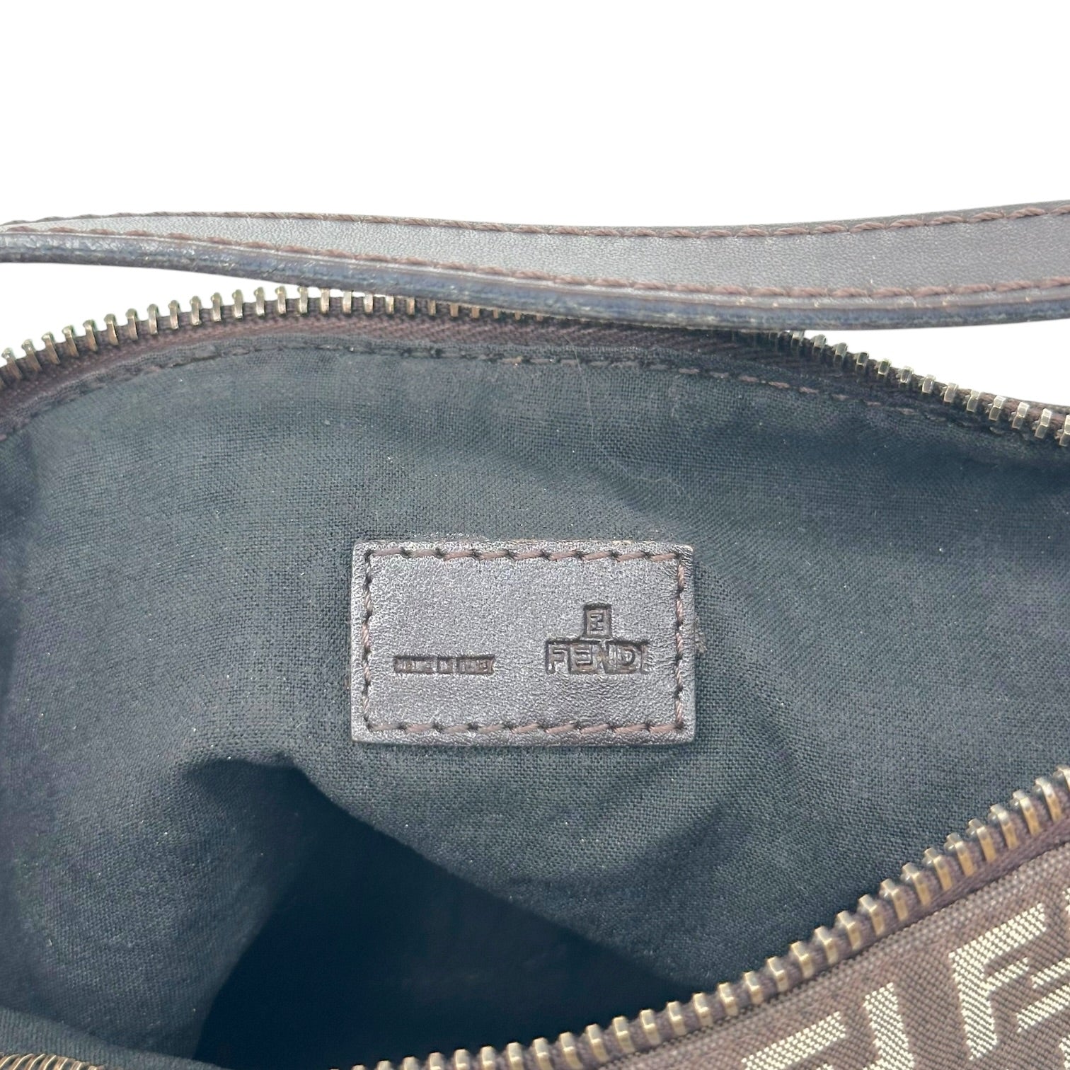Fendi Pochette Mini Bag Brown Tan Zucchino Monogram