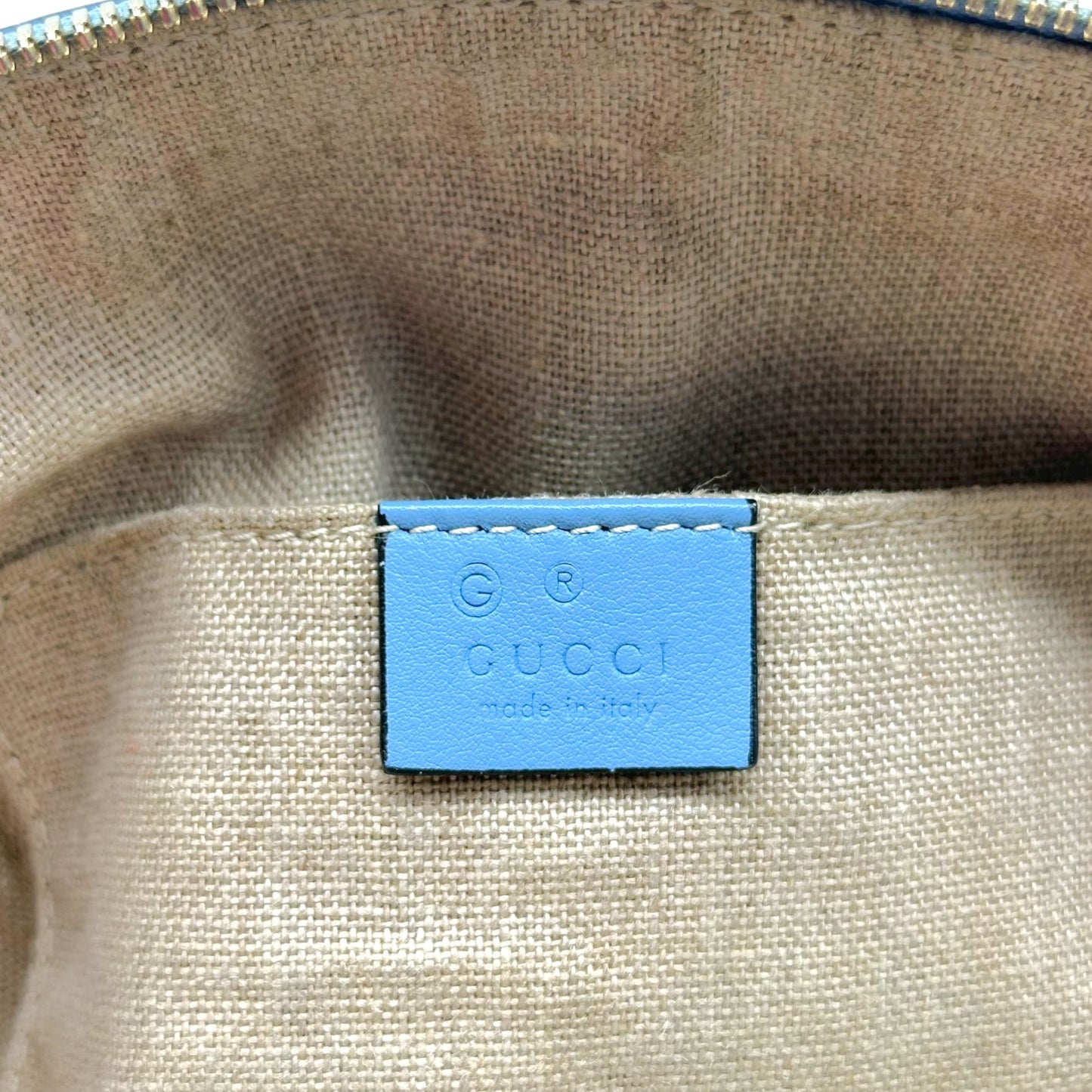 Gucci Light Blue Embossed Guccissima Monogram 2-Way Mini Bag