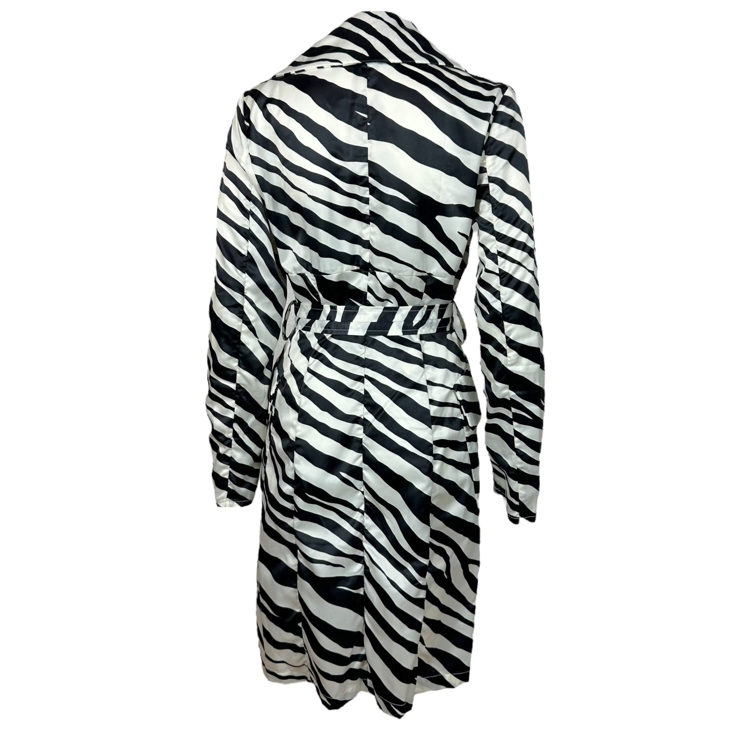 D&G Dolce & Gabbana Zebra Print Satin Trench Coat