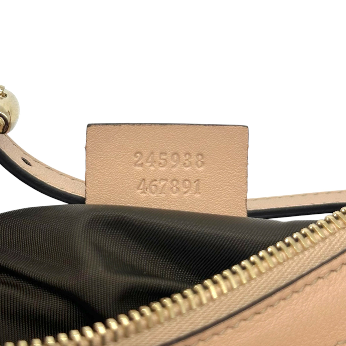 Gucci Pink Metallic Monogram Heart Zip Pochette Bag