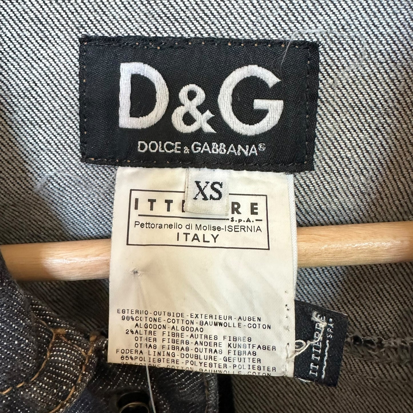 D&G Dolce & Gabbana Dark Wash Denim Corseted Jacket
