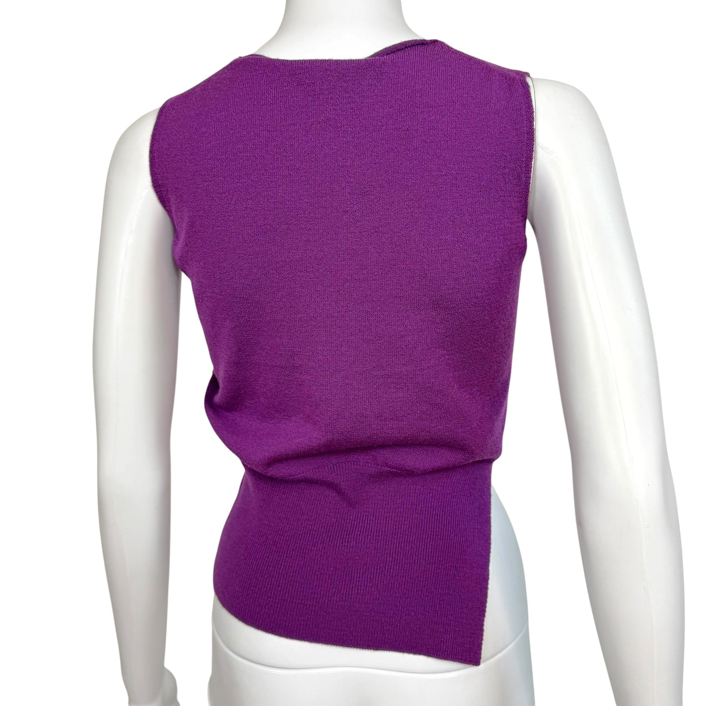 Vivienne Westwood Cropped Purple Wool V-Neck Vest Top