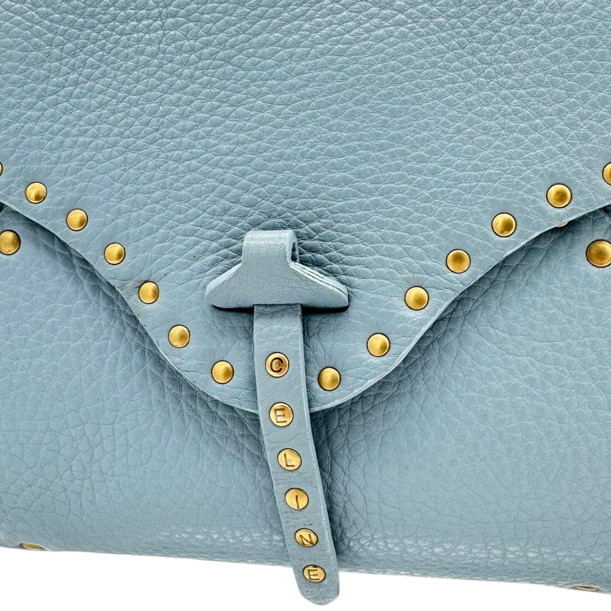 Celine Light Blue Leather Poulbot Bag
