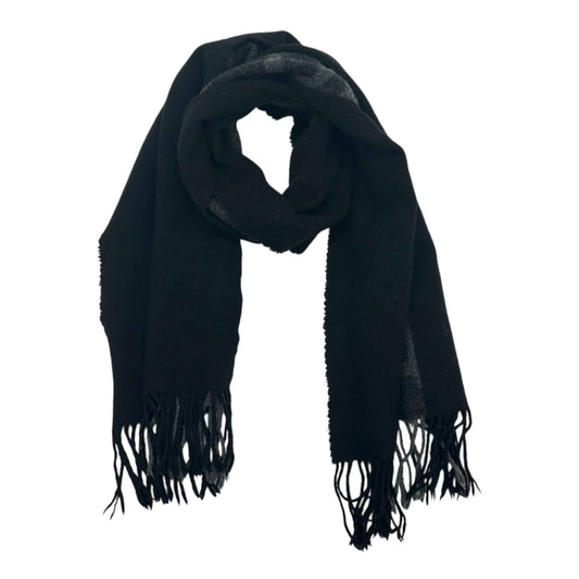 Christian Dior Black & Gray Cashmere Logo Scarf