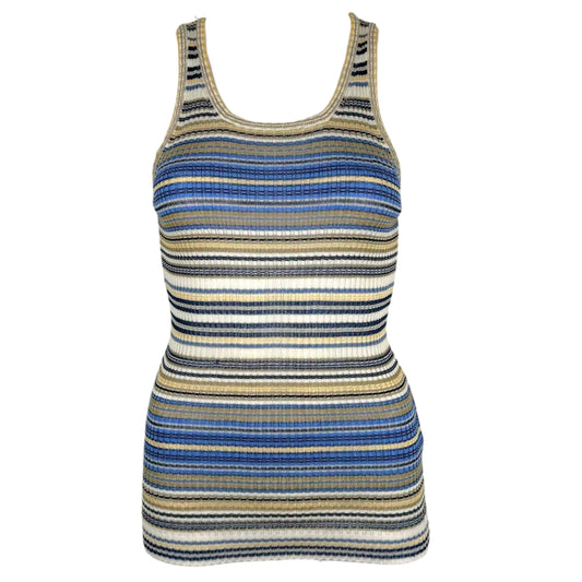 Missoni M Blue & Yellow Striped Knit Tank Top