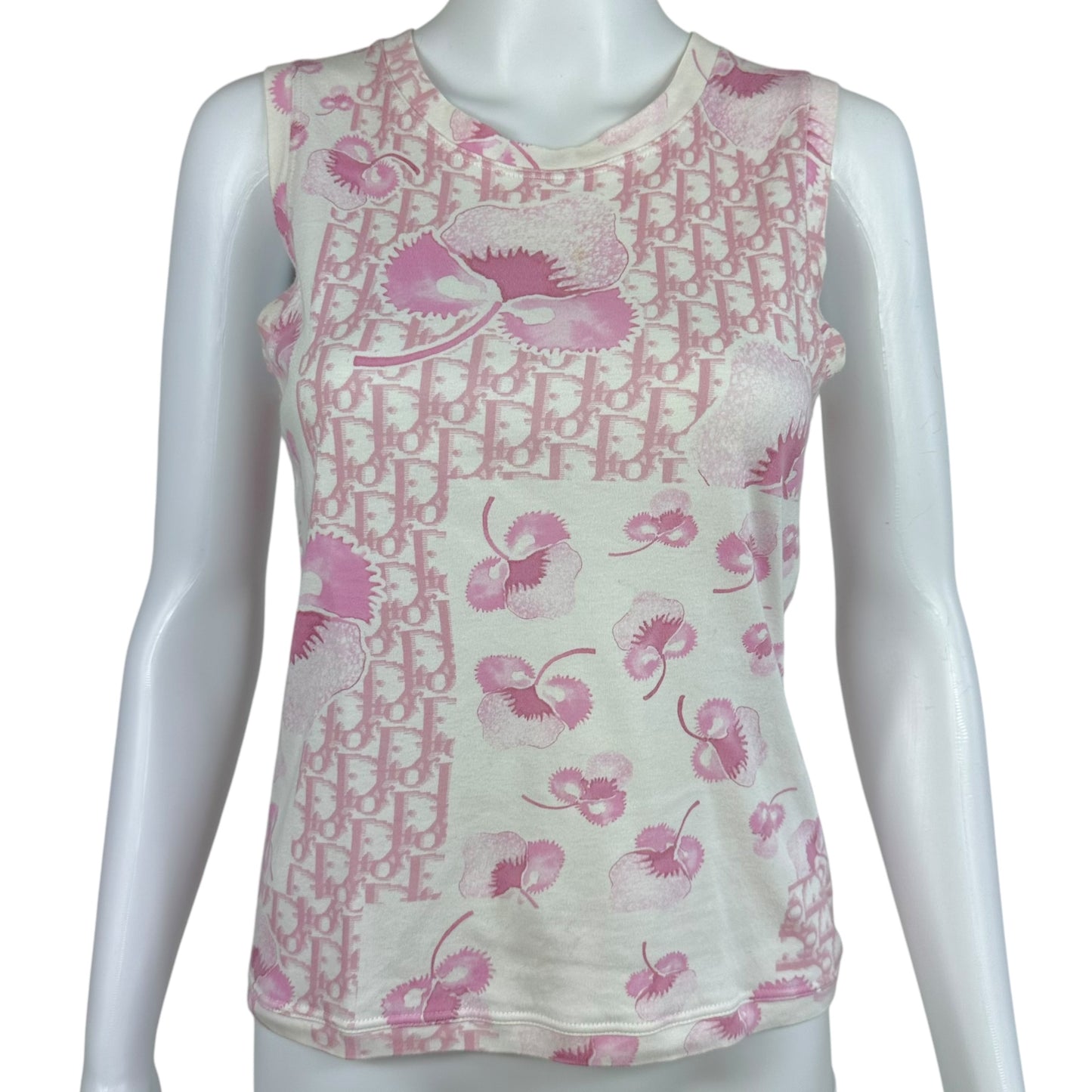 Christian Dior S/S 2005 Pink Monogram Floral Tank Top - Outfit Repeater