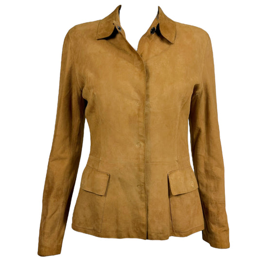 Dolce & Gabbana Tan Suede Snap Button Jacket