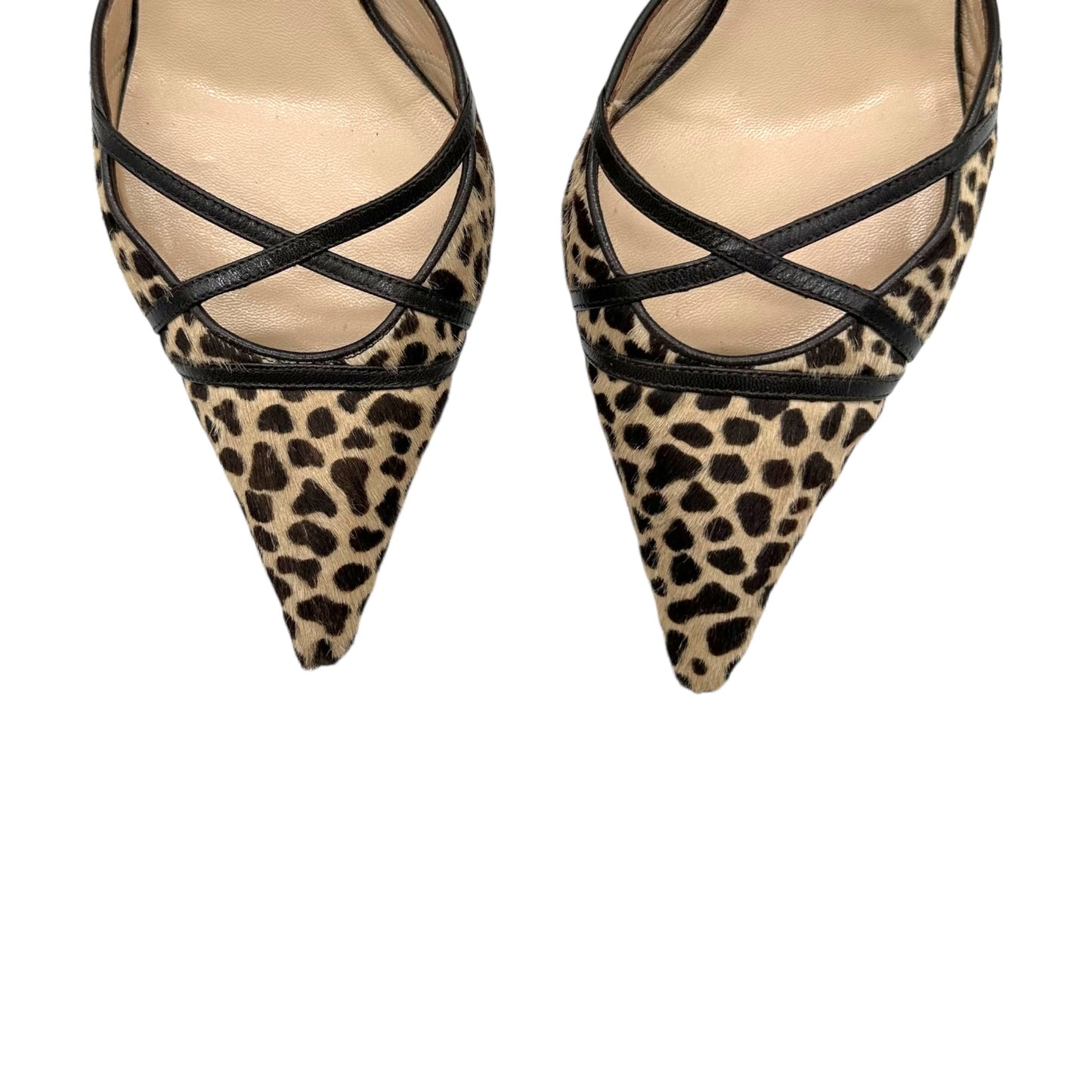 Manolo Blahnik Cheetah Print Ponyhair Kitten Heels