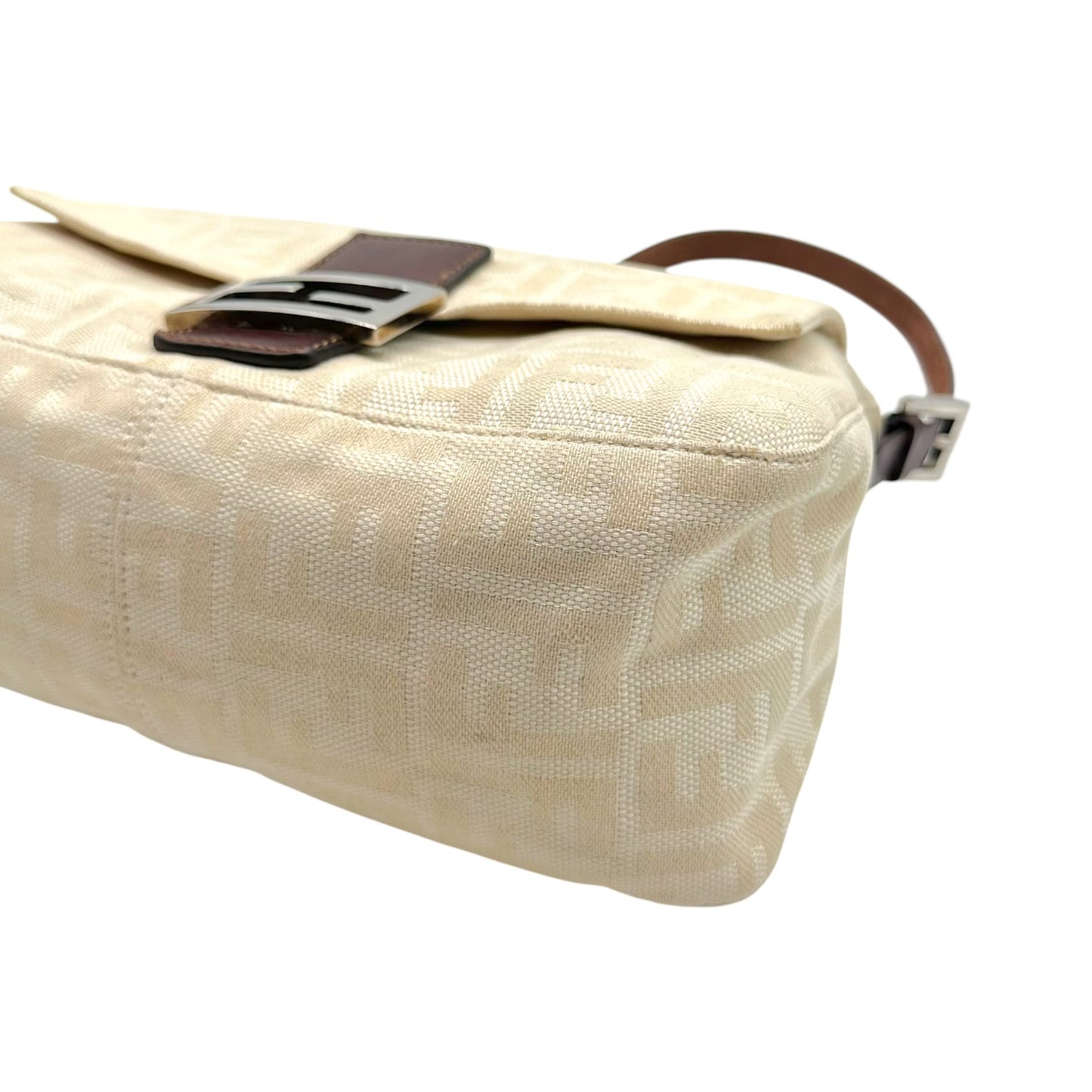 Fendi Mama Baguette Bag Ivory Brown Zucca Monogram