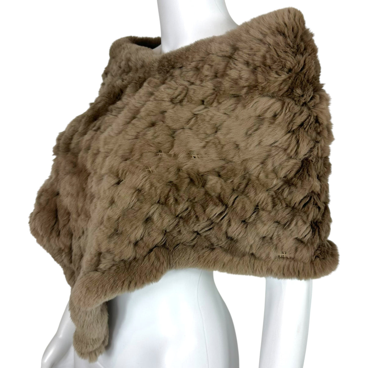 Armani Collezioni Gray Rabbit Fur Shawl