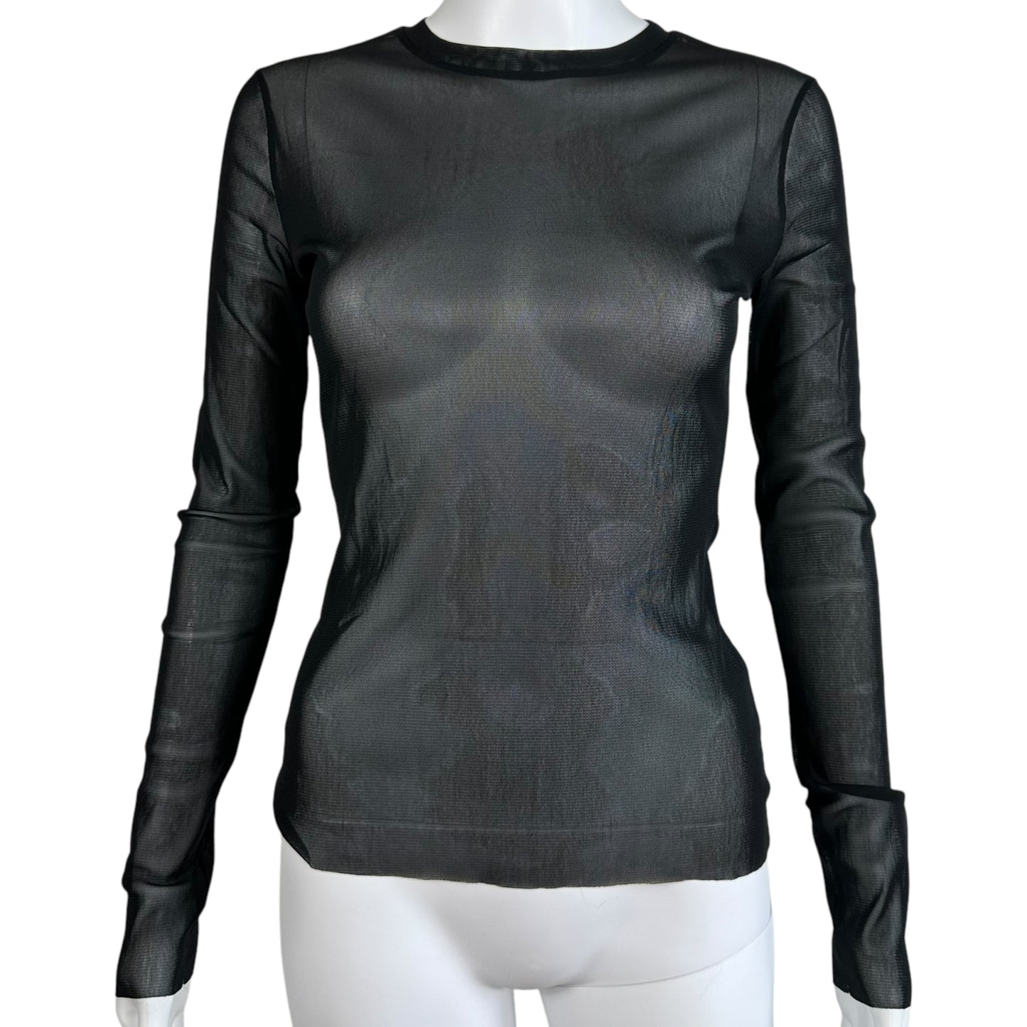 Jean Paul Gaultier Black Mesh Long Sleeve Top