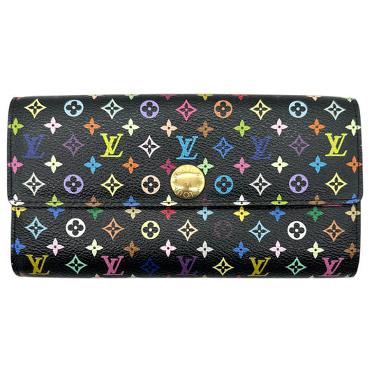 Louis Vuitton Black Murakami Multicolor Monogram Sarah Long Wallet - Outfit Repeater