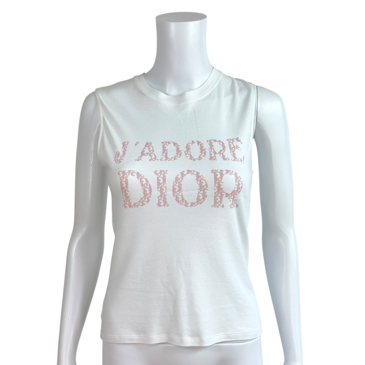 Christian Dior Pink White Monogram Tank Top