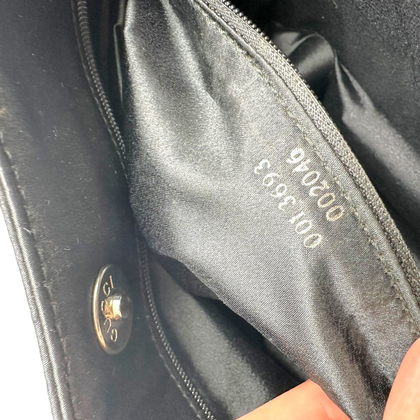 Gucci Silk Shoulder Bag Black Glass Beaded 90's Vintage