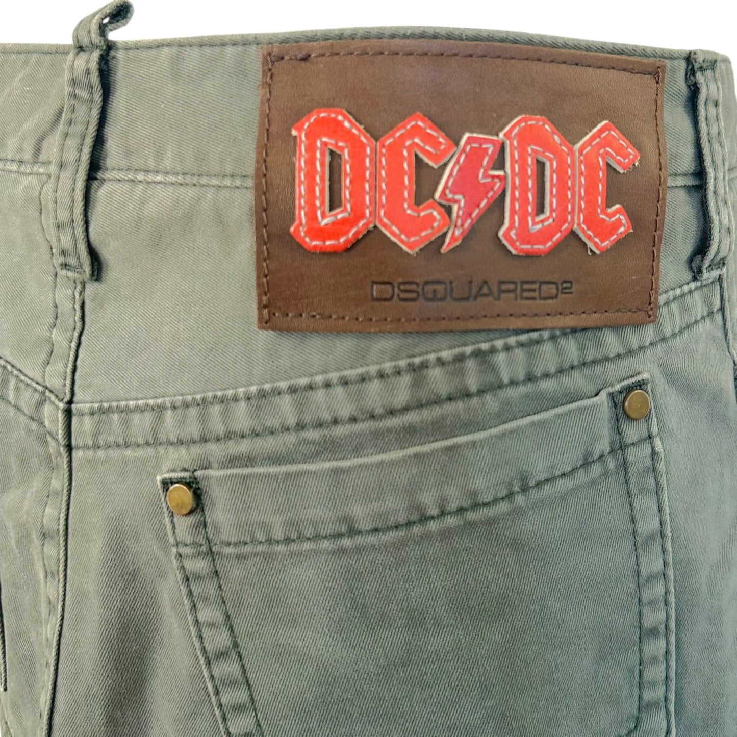 Dsquared2 Khaki Green Wrap Micro Mini Skirt