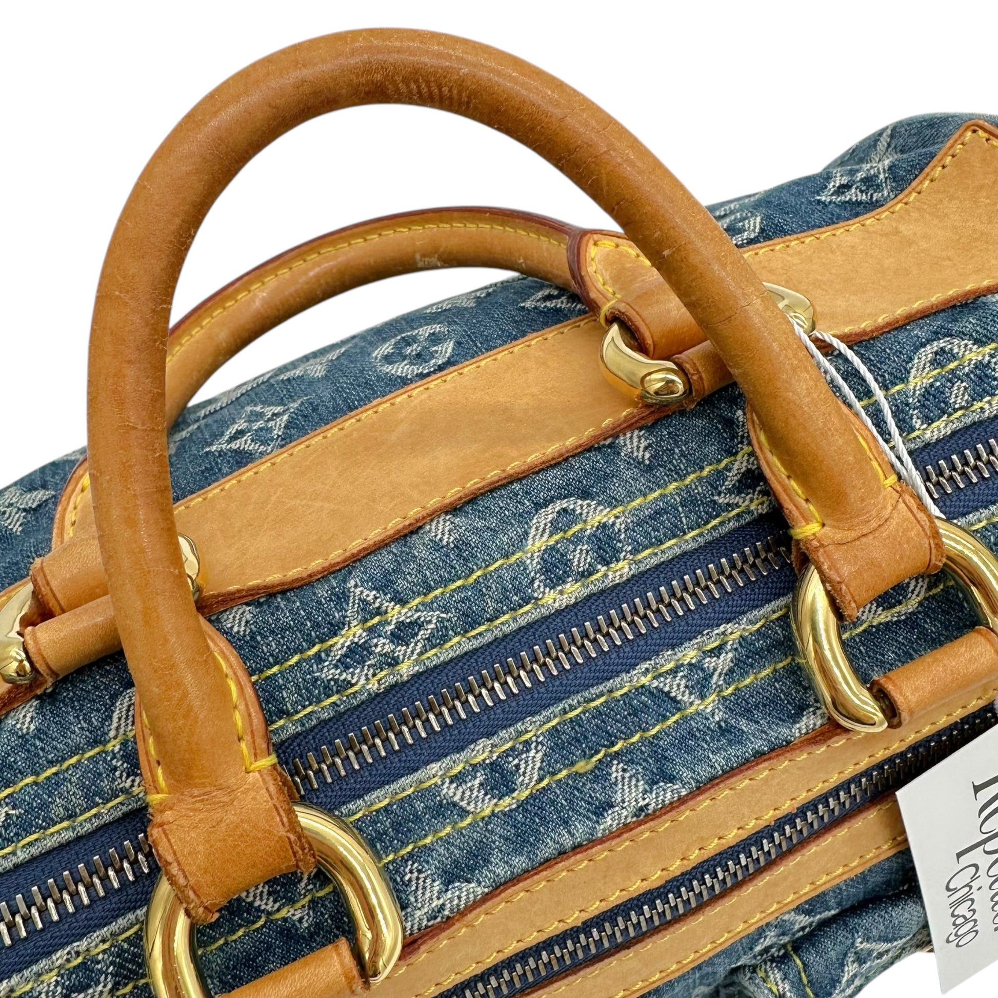 Louis Vuitton Blue Denim Speedy 25 Bag - Outfit Repeater