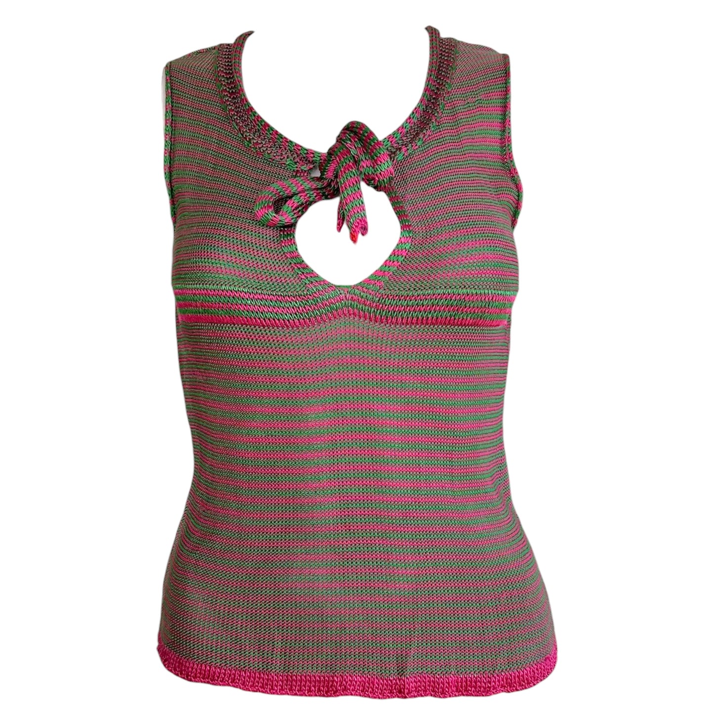 Just Cavalli Knit Tank Top Pink Green Striped