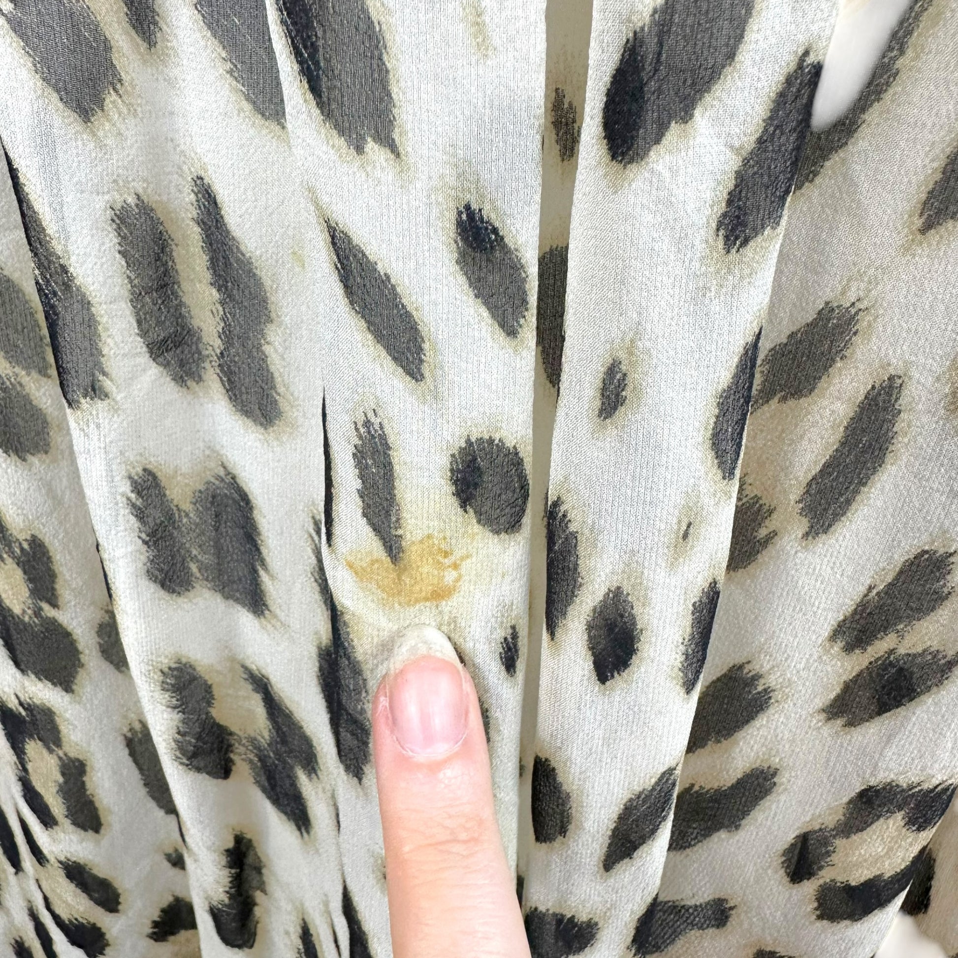 Blumarine Silk Mini Dress Leopard Print Beaded Scoop Neck