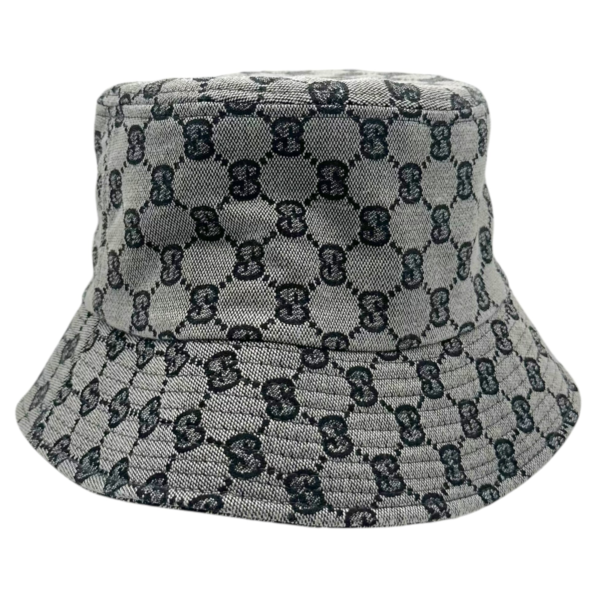Gucci Monogram Bucket Hat Gray Black