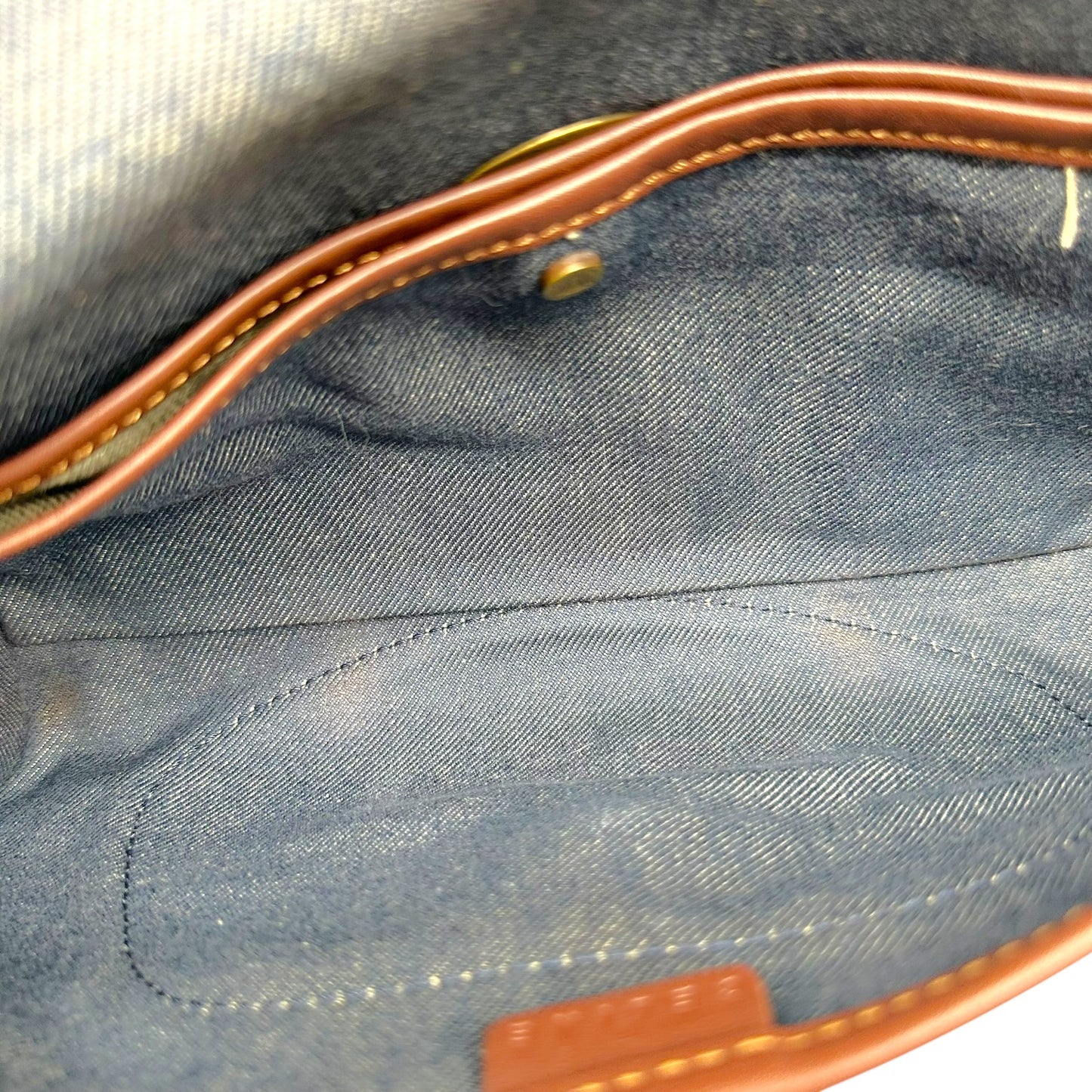 Celine Denim Triomphe Monogram Poulbot Bag