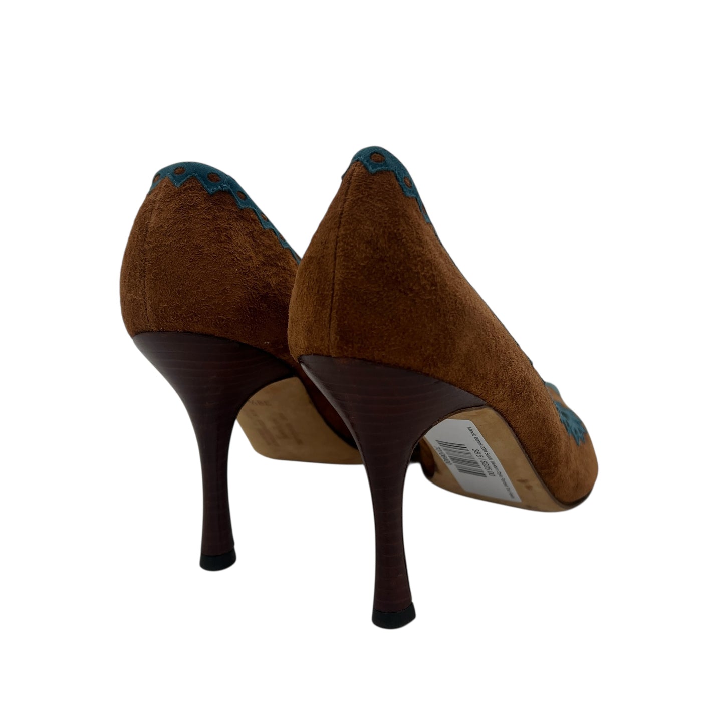 Manolo Blahnik 2004 Suede Western Style Pointed Toe Heels