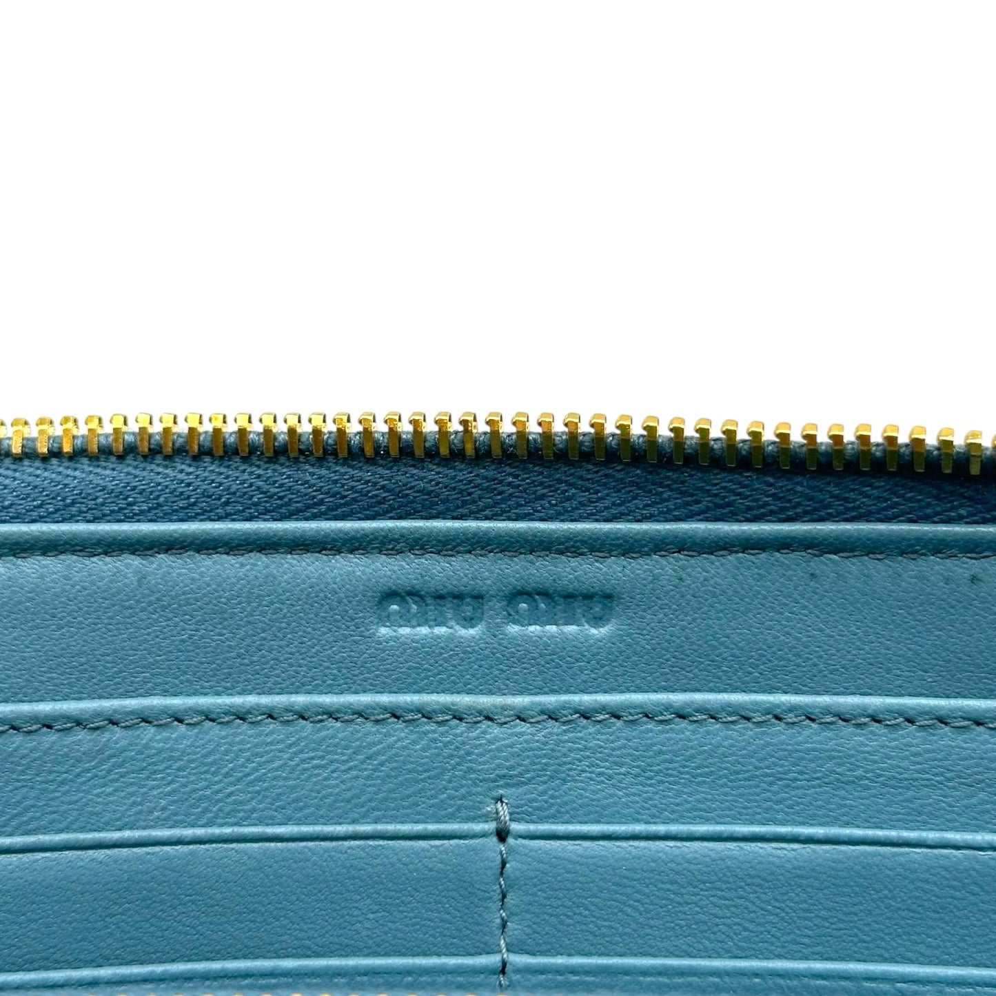 Miu Miu Blue Quilted Matelasse Leather Long Wallet - Outfit Repeater