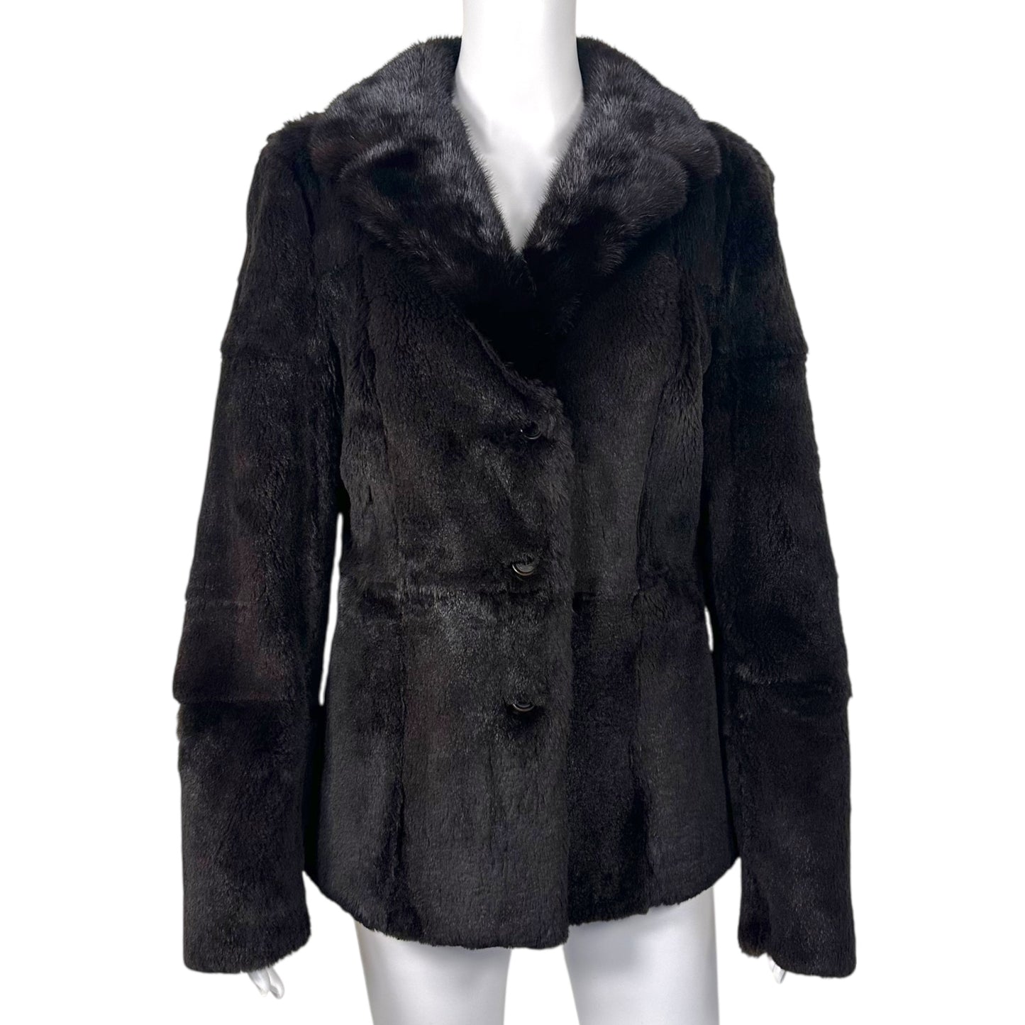 Dolce & Gabbana Brown Mink Rabbit Fur Coat