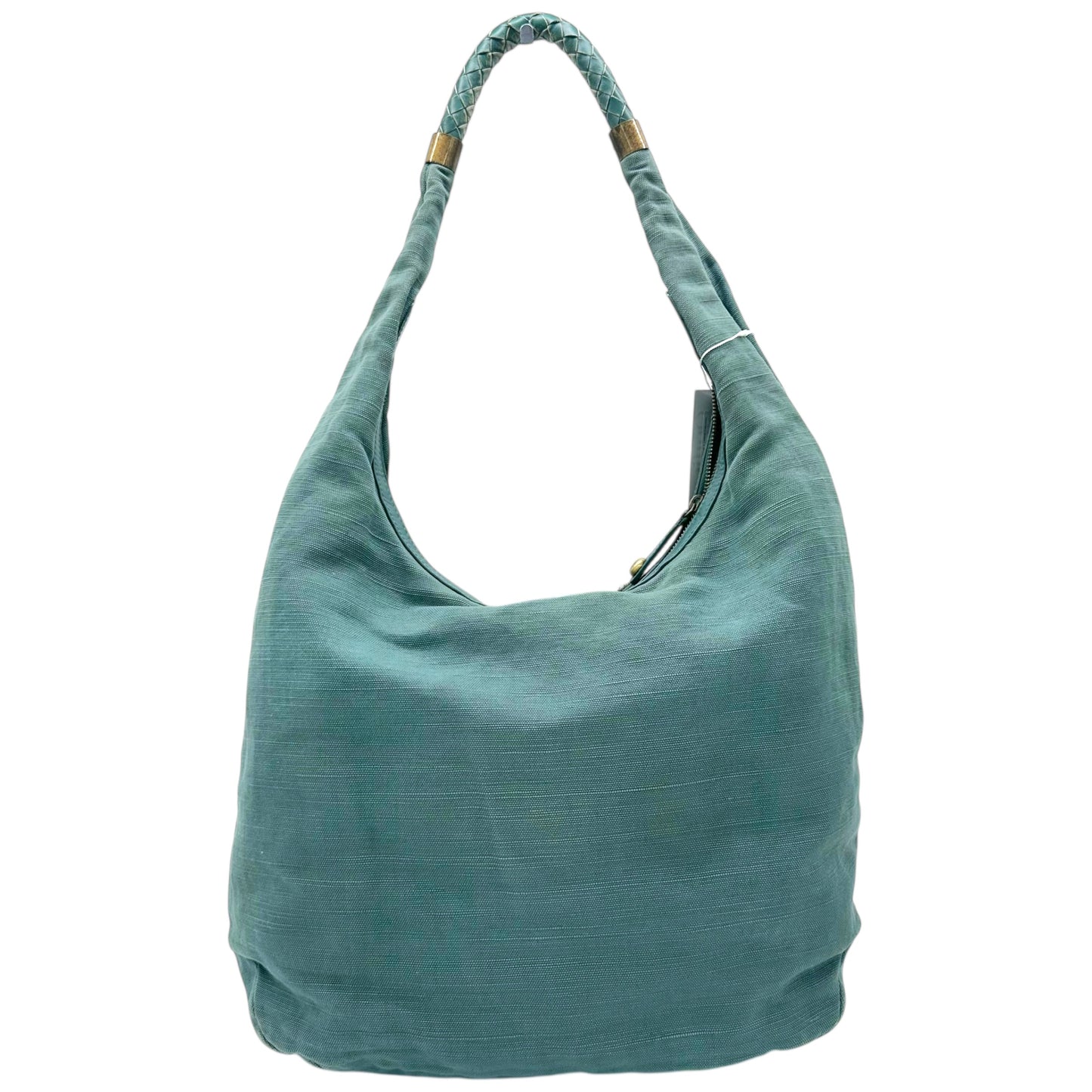 Just Cavalli Roberto Cavalli Teal Canvas & Leather Embroidered Hobo Bag - Outfit Repeater