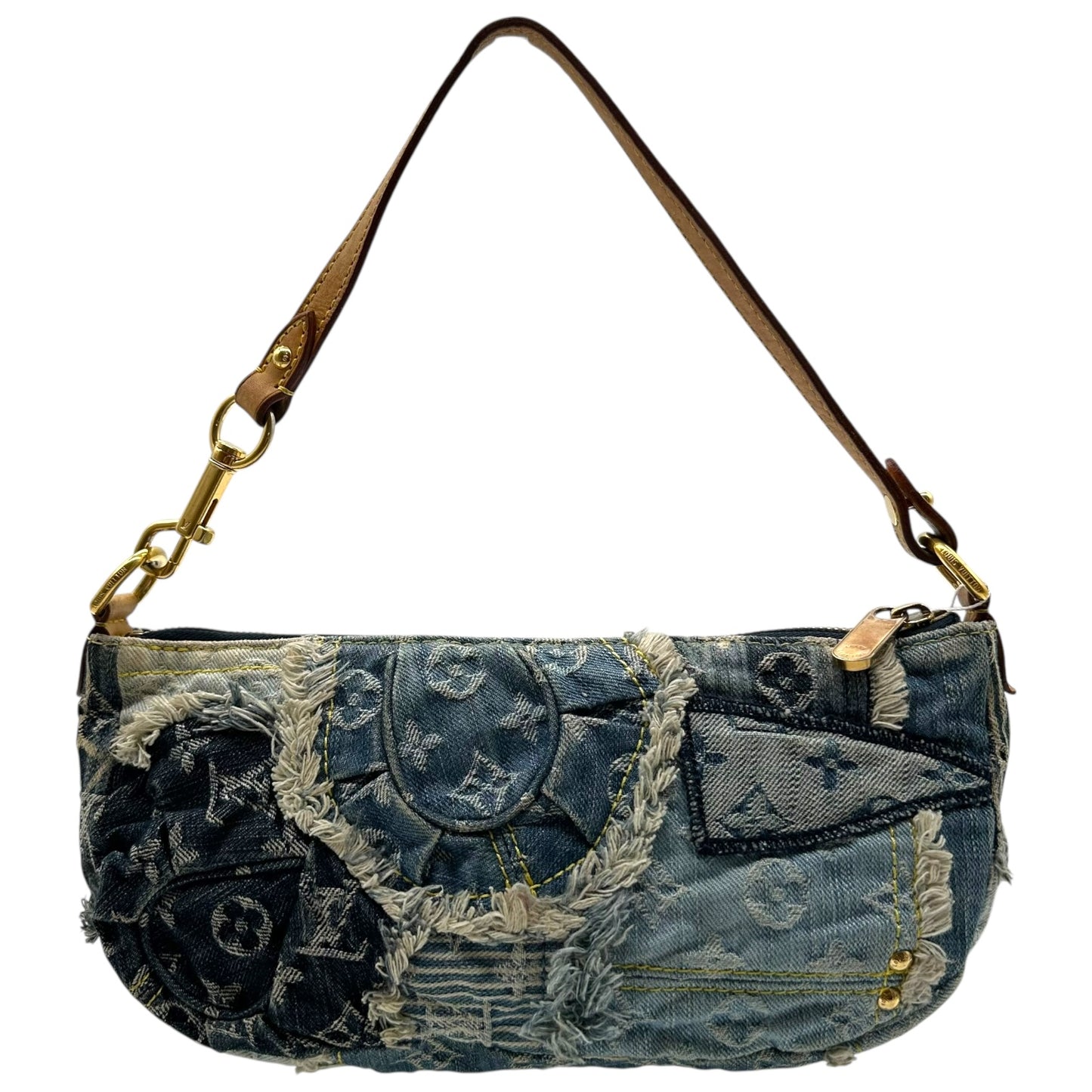 Louis Vuitton Denim Patchwork Pochette Bag