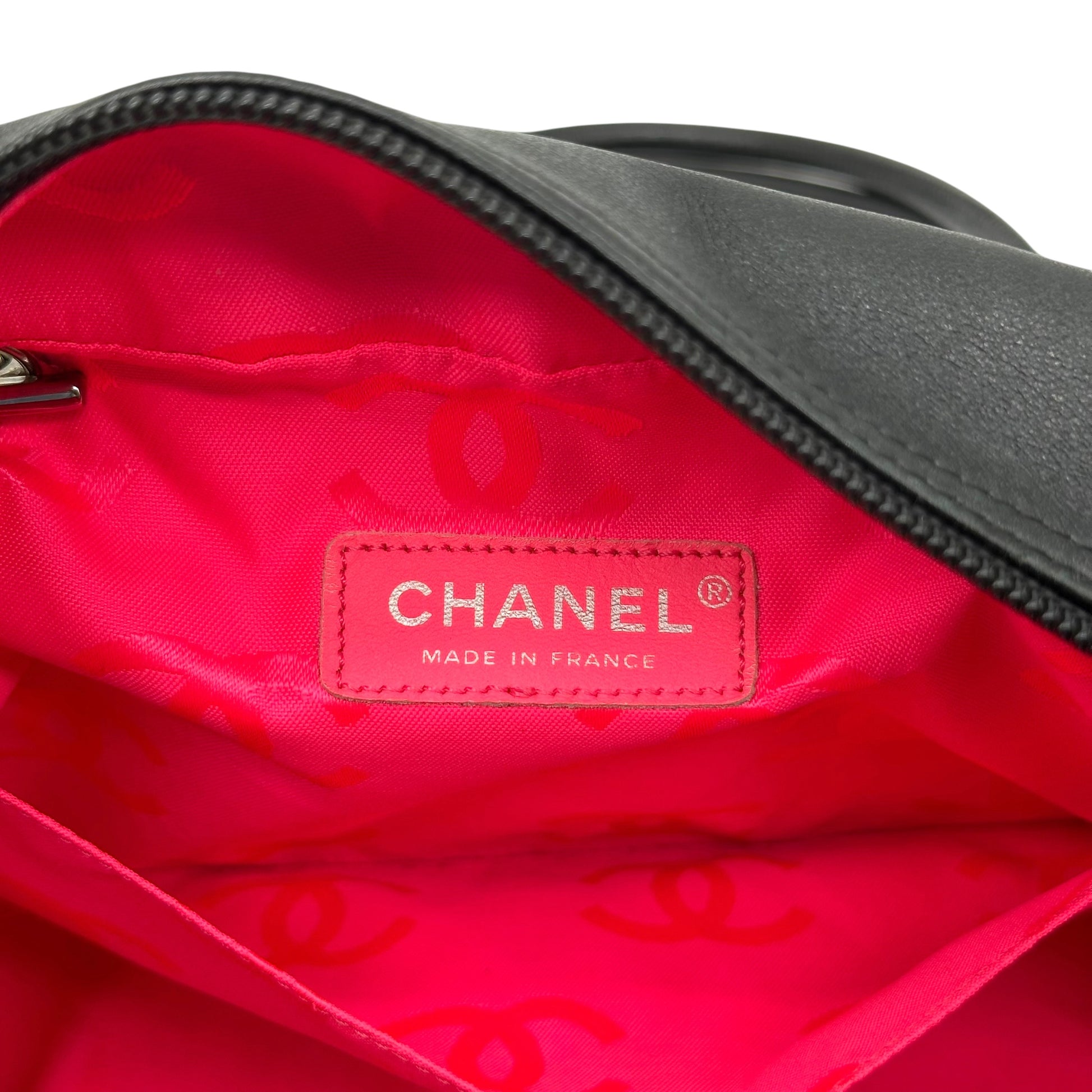 Chanel Black White Quilted Multi-Pocket Reporter Bag