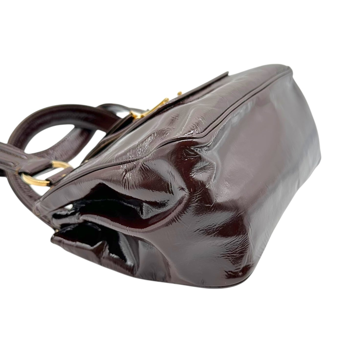 Louis Vuitton Burgundy & Ivory Patent Leather Bicolor Cruise Sac Bag