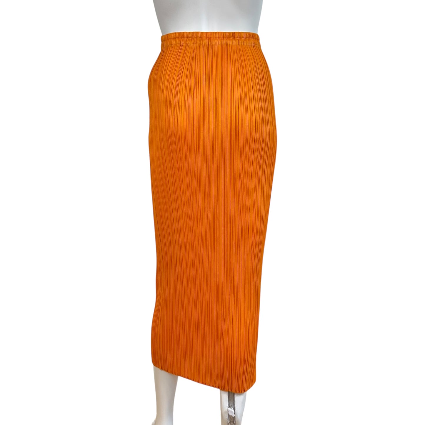 Issey Miyake Pleats Please Orange Pleated Maxi Skirt