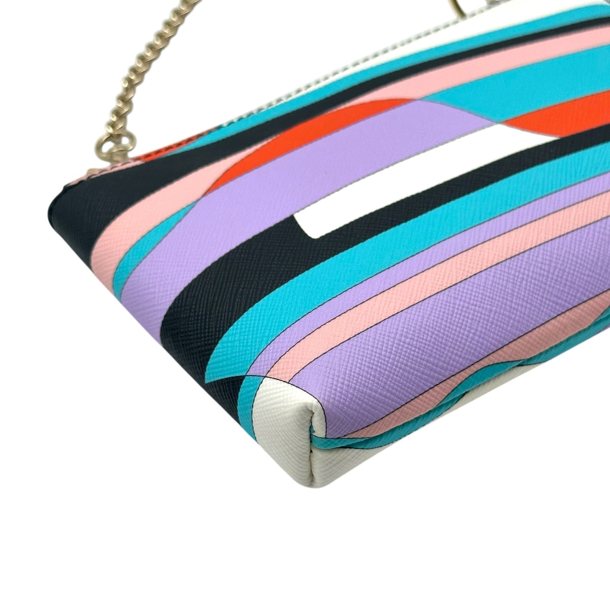 Emilio Pucci Printed PVC Pochette Bag Pink Purple